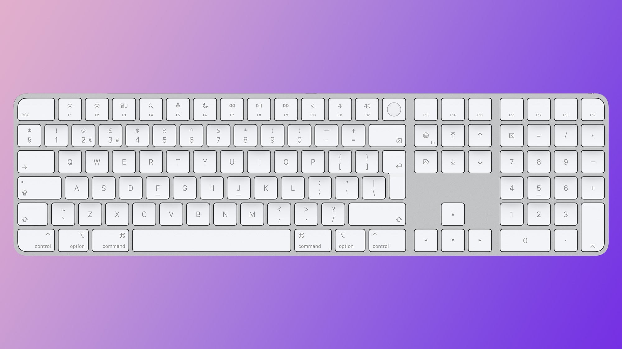 Bàn phím Apple Magic Keyboard màu bạc với Touch ID và bàn phím số