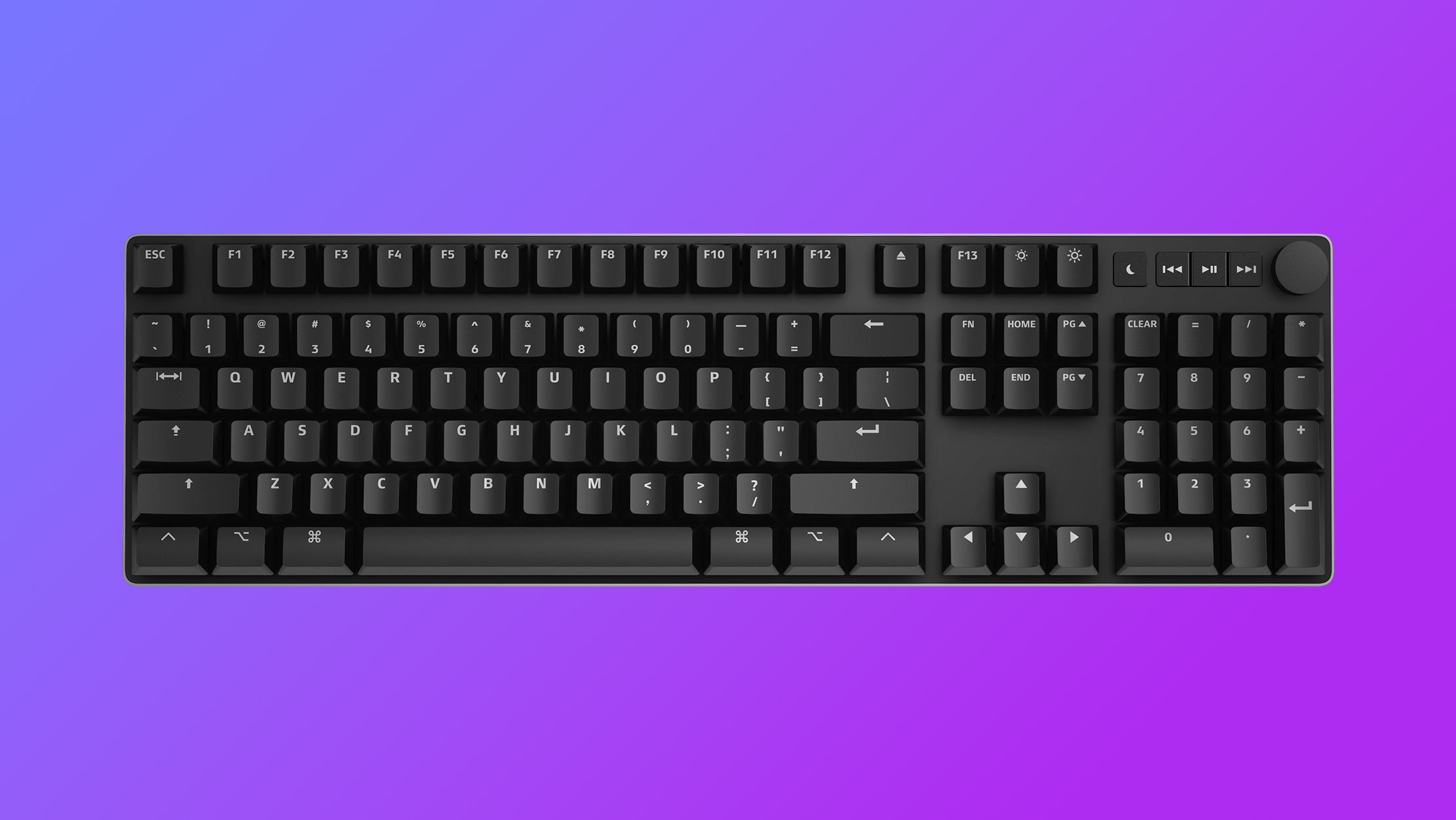 Bàn phím cơ Das Keyboard MacTigr full-size màu đen với nút điều chỉnh âm lượng và cổng USB-C