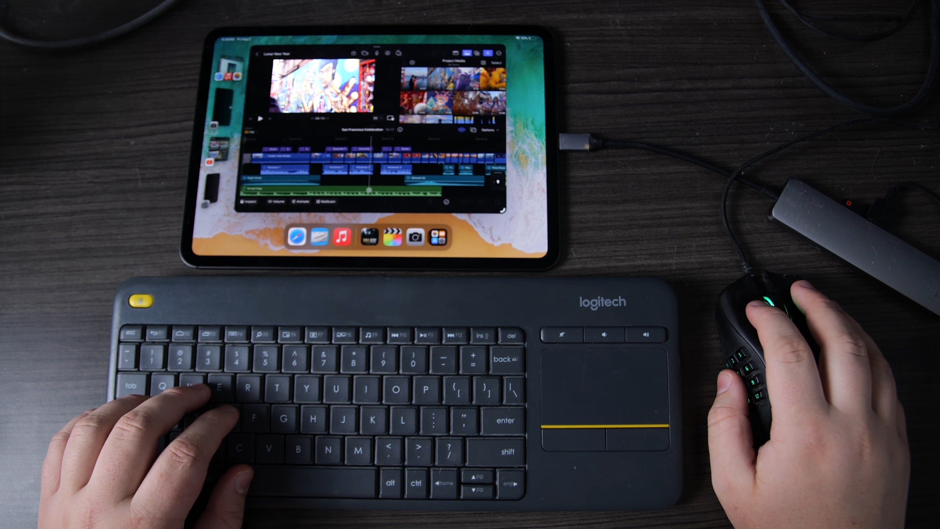 Giao diện chỉnh sửa video trên iPad Pro M4 cho thấy hạn chế so với laptop