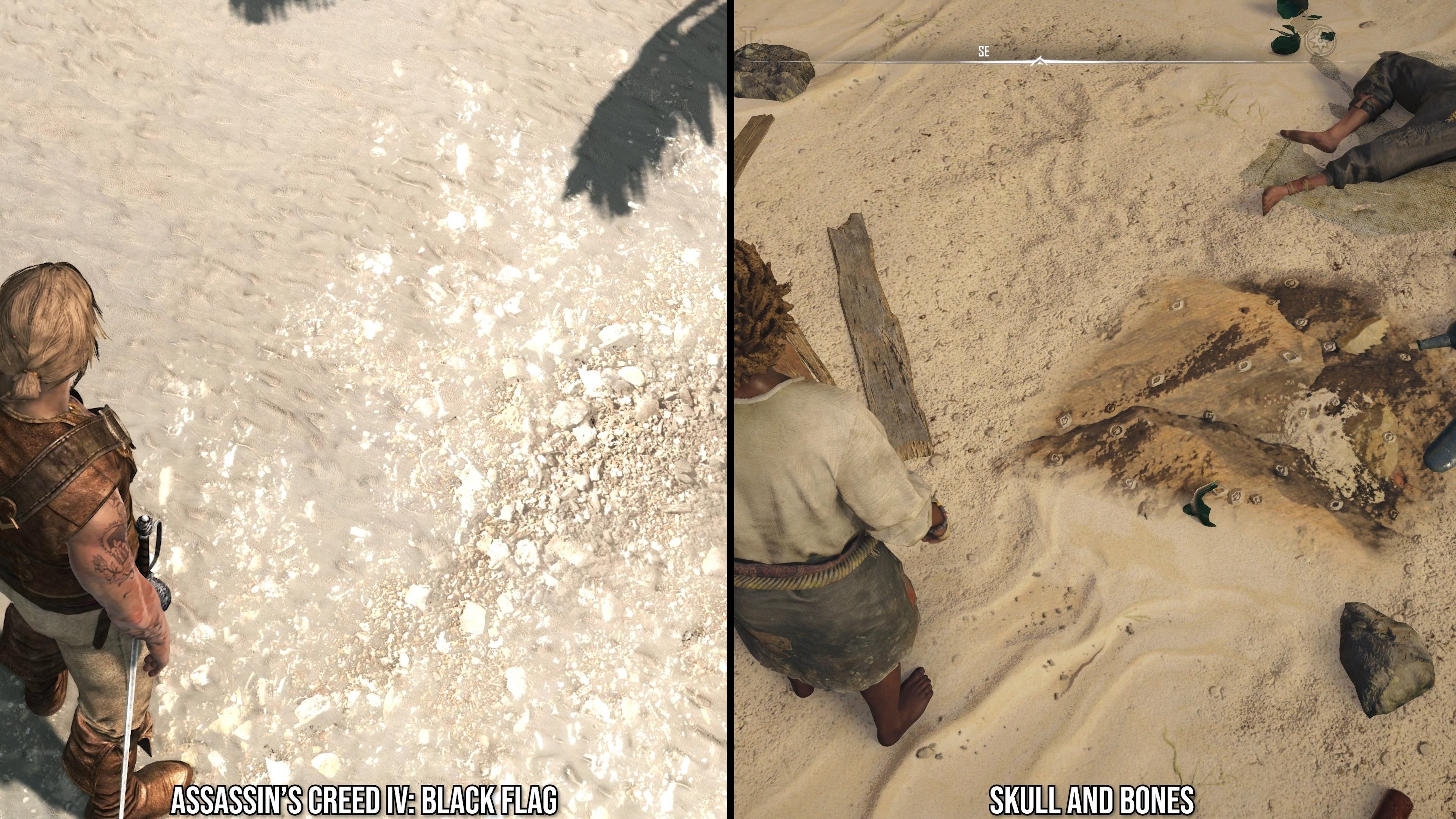 So sánh chất lượng texture và vật liệu giữa Skull and Bones và AC4 Black Flag