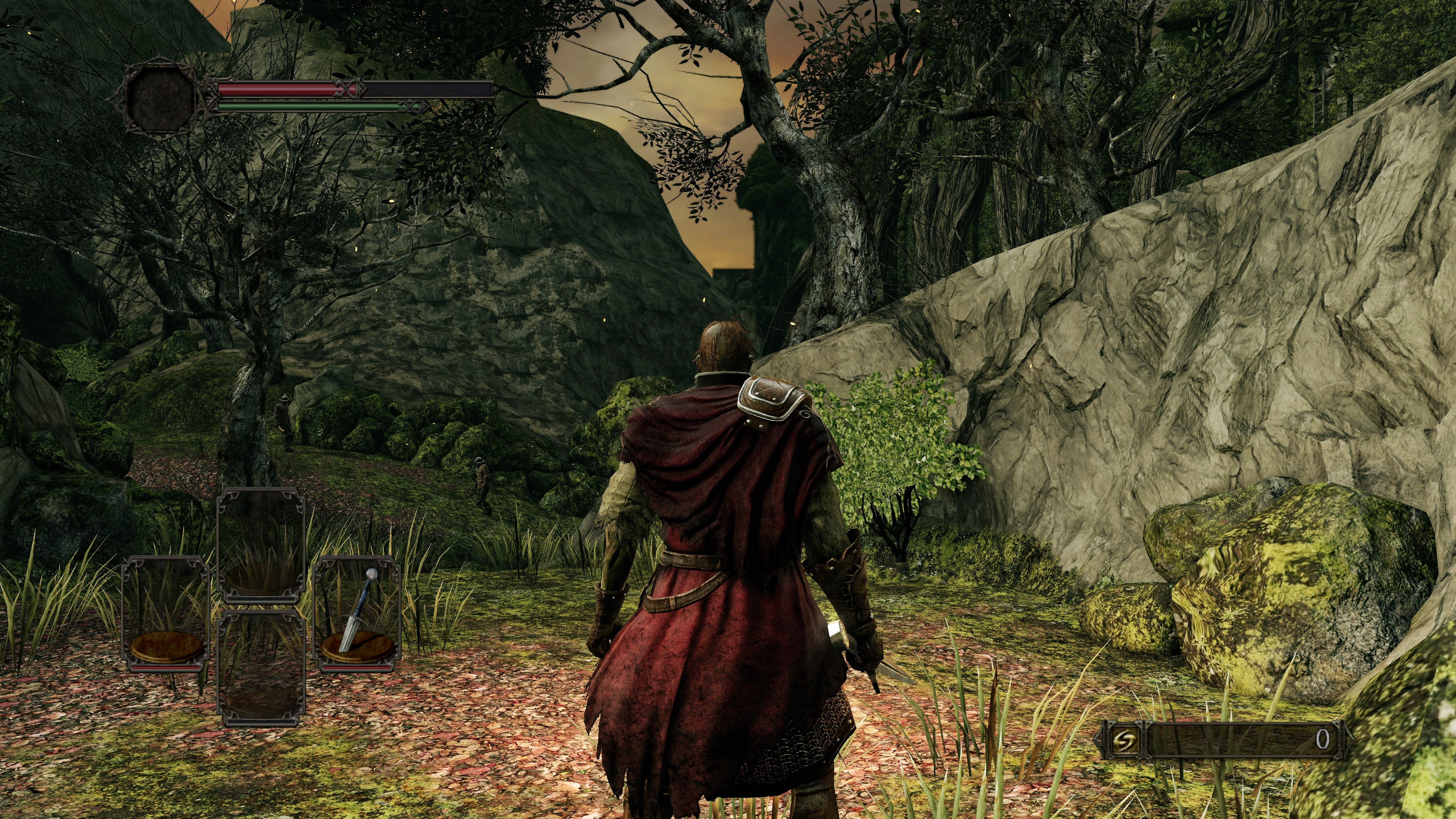 So sánh đổ bóng chi tiết hơn của cây cối trong Dark Souls 2 gốc và bản mod Lighting Engine