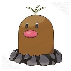 Alolan Diglett với ba sợi tóc kim loại hệ Đất Thép trong Pokemon Go