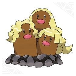 Alolan Dugtrio với mái tóc vàng óng hệ Đất Thép trong Pokemon Go