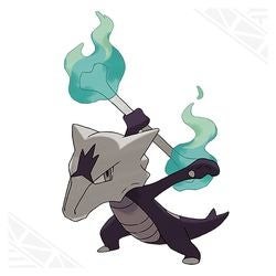 Alolan Marowak cầm xương lửa nhảy múa hệ Lửa Ma trong Pokemon Go