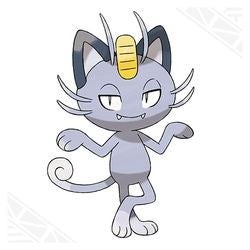 Alolan Meowth màu xám tro tinh ranh hệ Bóng tối trong Pokemon Go