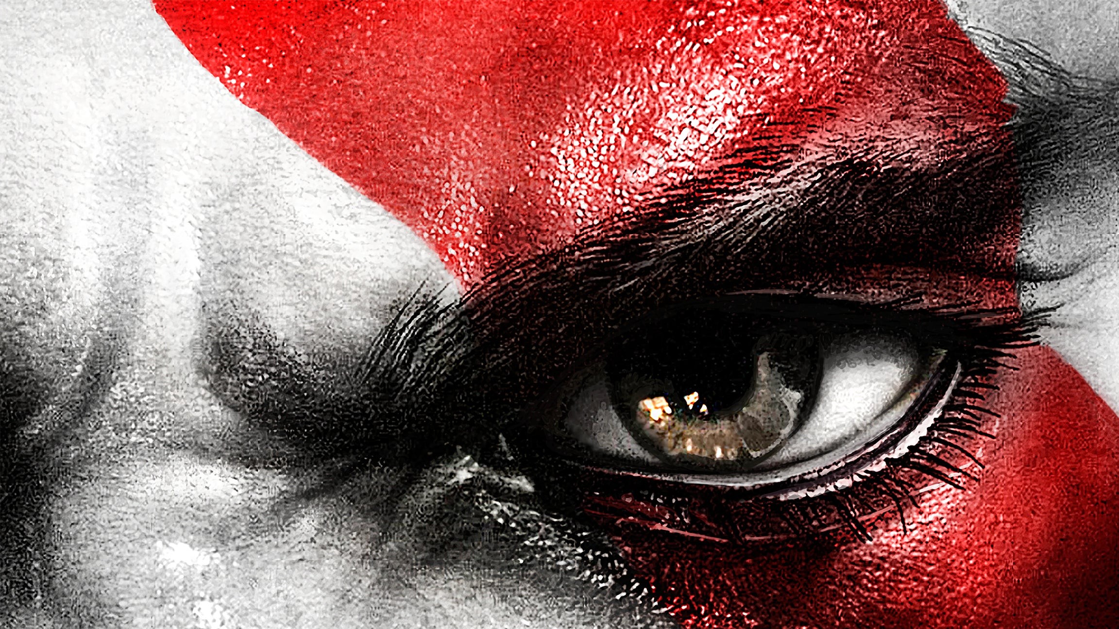 Ảnh bìa của God of War 3, cận cảnh Kratos