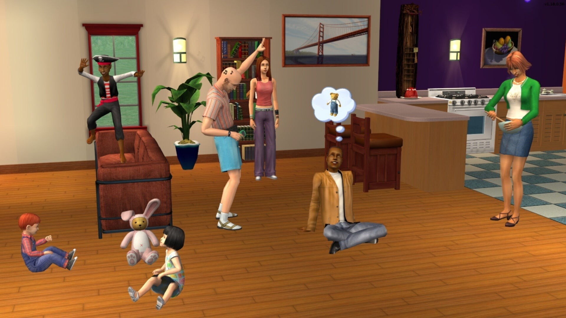 Ảnh quảng cáo The Sims 2 cảnh gia đình trong nhà
