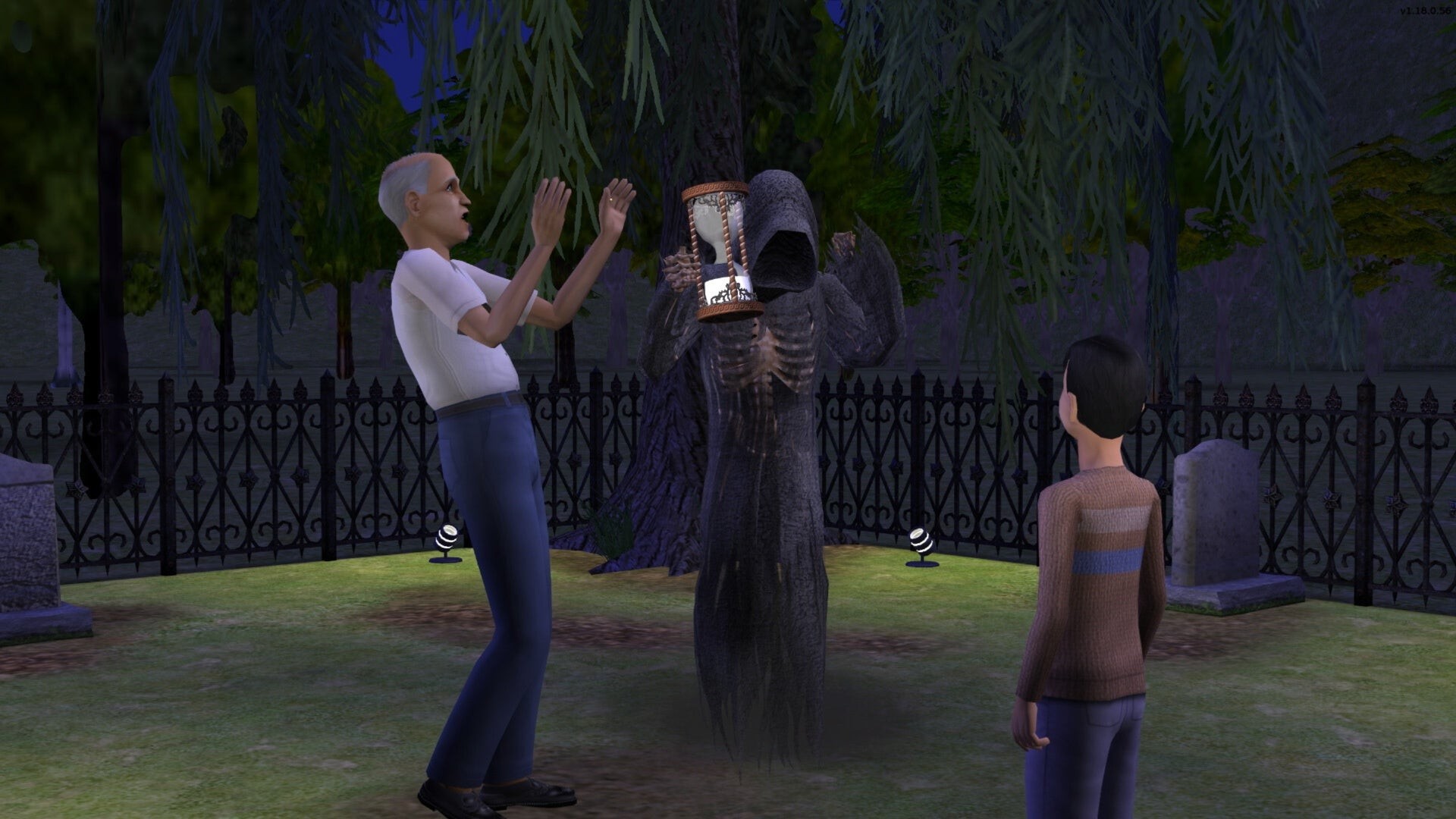 Ảnh quảng cáo The Sims 2 với Thần Chết