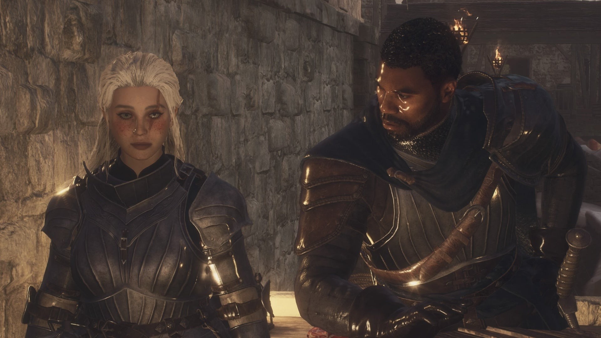 Arisen và Captain Brant tại quán trọ Stardrop Inn sau khi hoàn thành nhiệm vụ