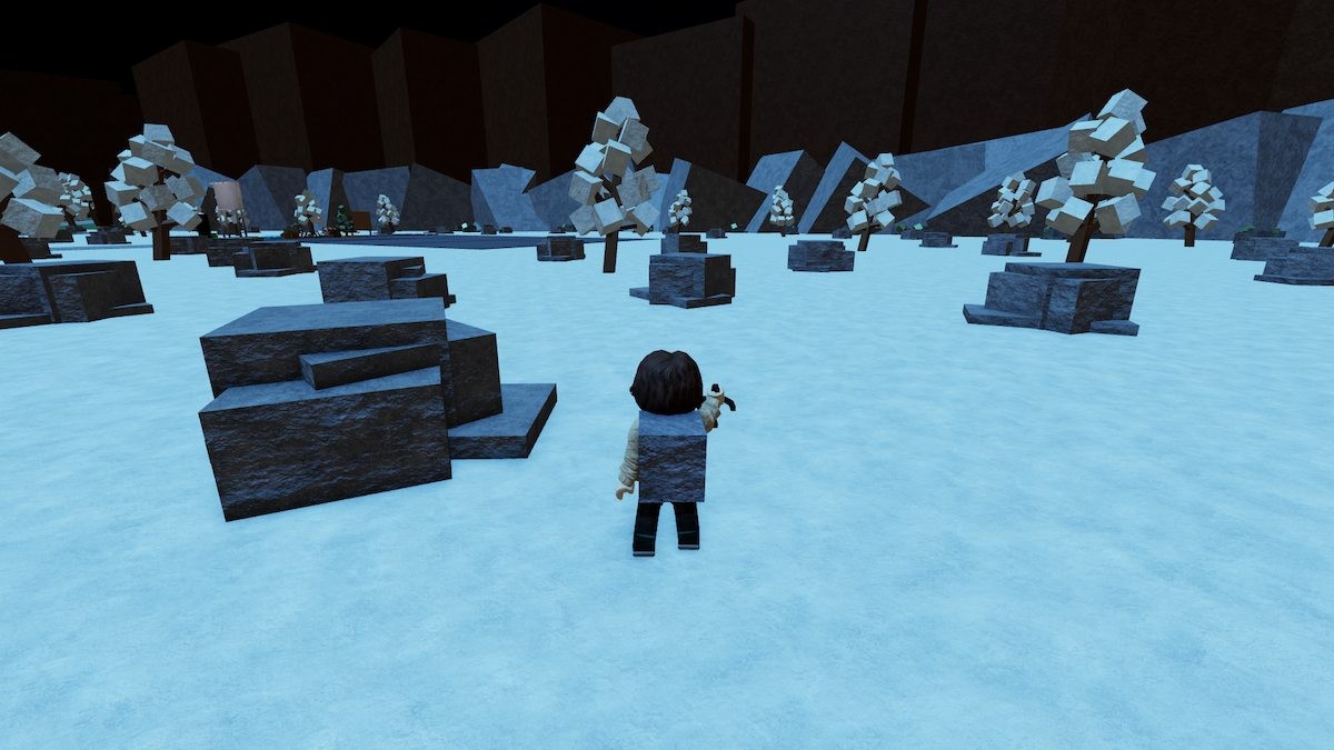 Avatar đang khai thác đá trong game Roblox Factory Simulator