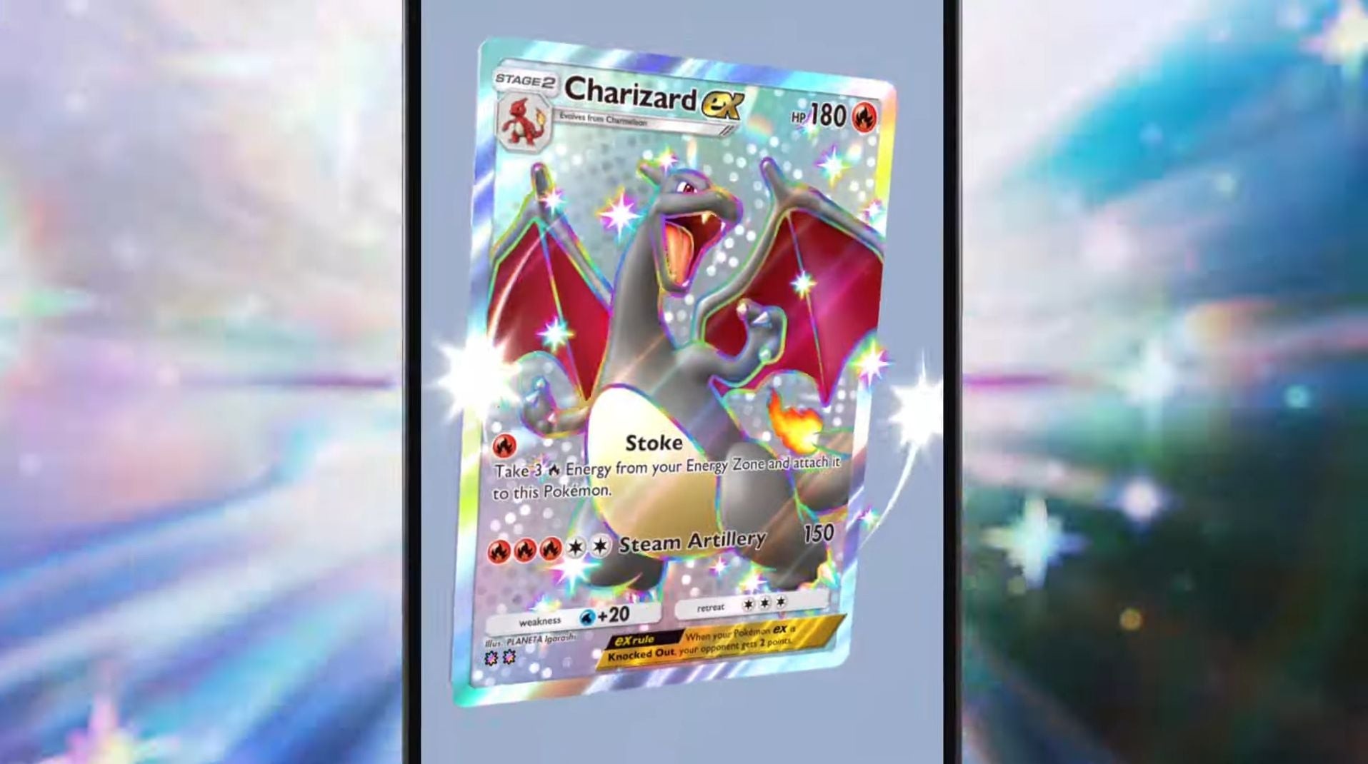Ba thẻ bài Pokémon TCG Pocket độ hiếm Two Rainbow Star lấp lánh