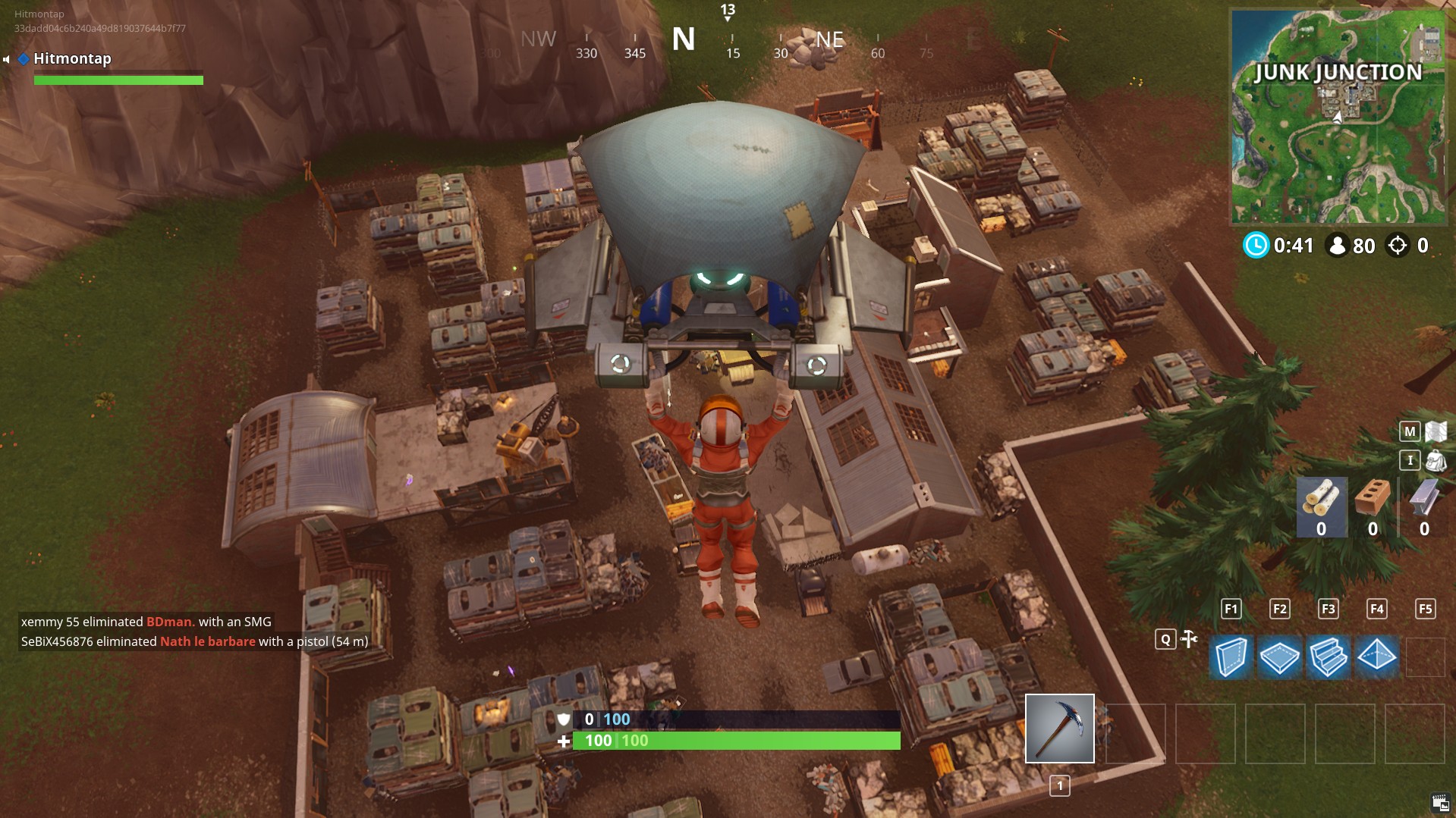 Bản đồ chi tiết Junk Junction Fortnite với vị trí kho báu được đánh dấu ở ô B1