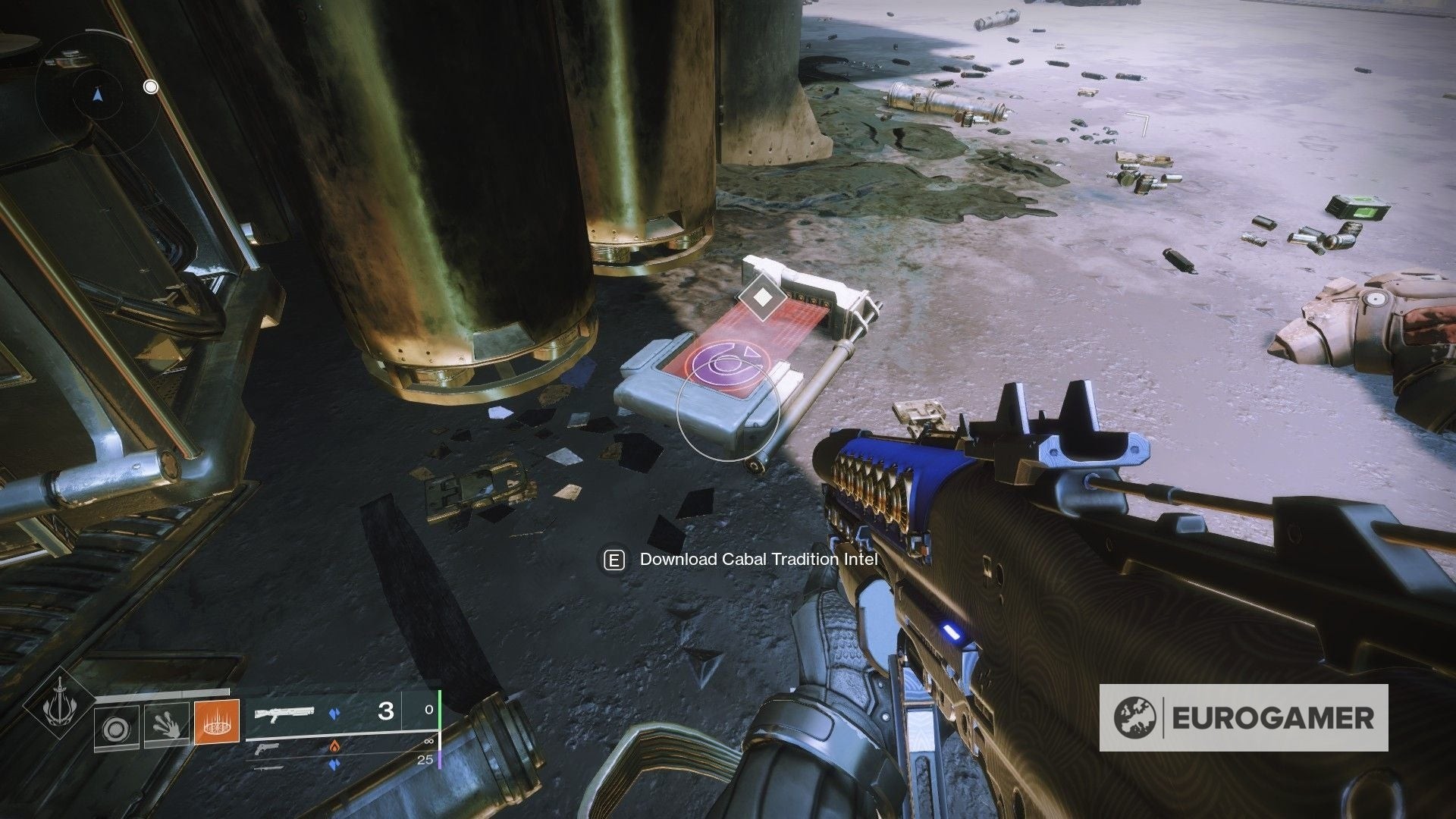 Bản đồ EDZ trong Destiny 2 hiển thị vị trí Firebase Hades