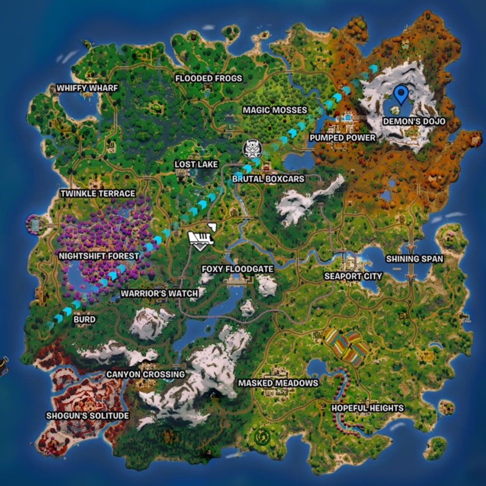 Bản đồ Fortnite Chapter 6 Season 1 với đầy đủ các địa điểm được đặt tên