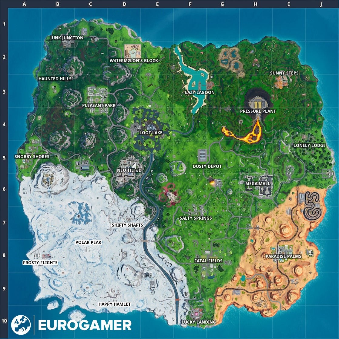 Bản đồ Fortnite Mùa 10 với sự trở lại của Dusty Depot