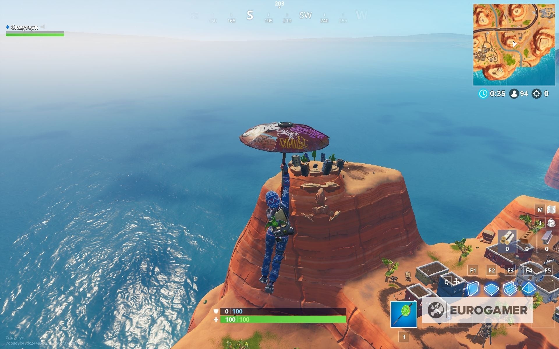 Bản đồ mini chỉ vị trí khuôn mặt khổng lồ trên sa mạc Fortnite