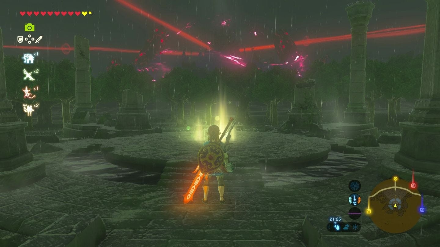 Bản đồ vị trí Ký ức 01 gần Lâu đài Hyrule trong Zelda BotW