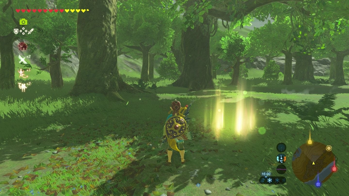 Bản đồ vị trí Ký ức 16 trong rừng giữa Hyrule Field và Lanayru Wetlands