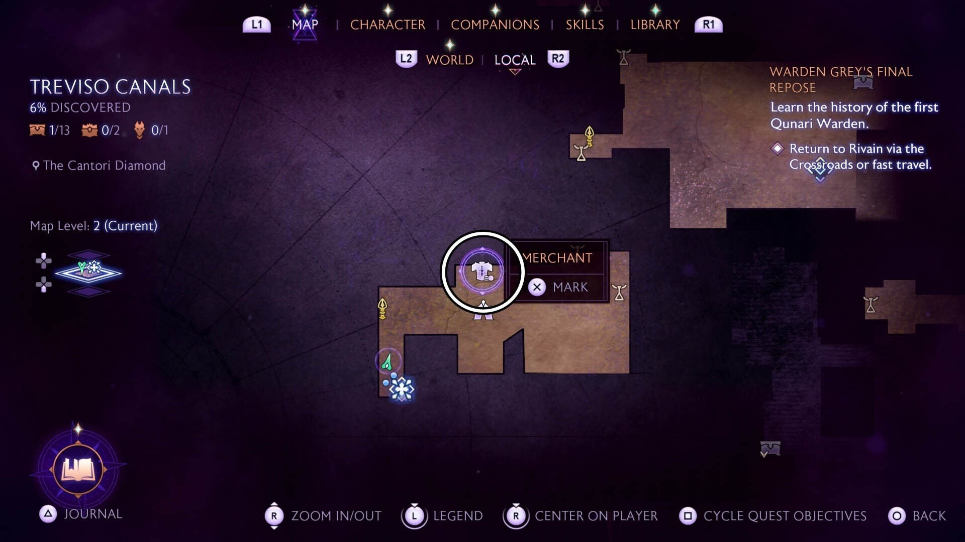 Bản đồ vị trí thương nhân Antivan Crow ở Treviso, Dragon Age The Veilguard