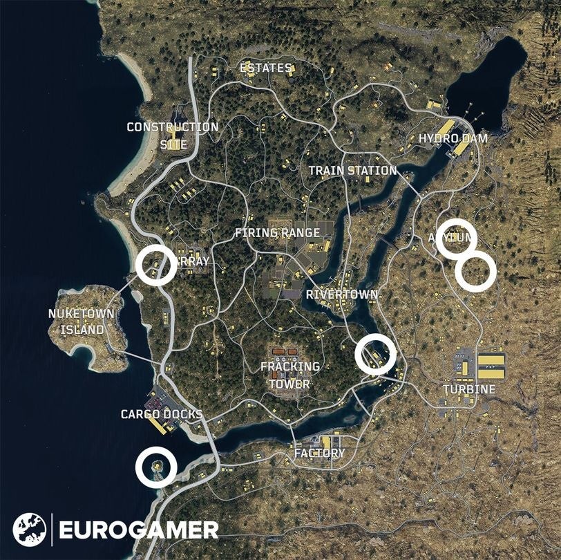 Bản đồ vị trí xuất hiện Zombie và Mystery Box trong Black Ops 4 Blackout