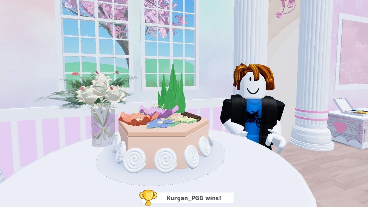 Bánh kem chủ đề Ngày Trên Biển đơn giản mà hiệu quả trong Cake Off Roblox