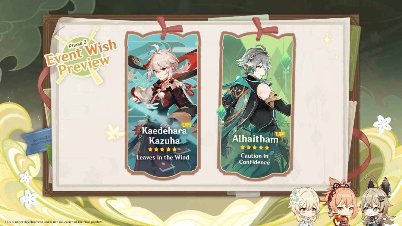 Banner Giai đoạn 2 Genshin Impact 3.7 với Kazuha và Alhaitham rerun