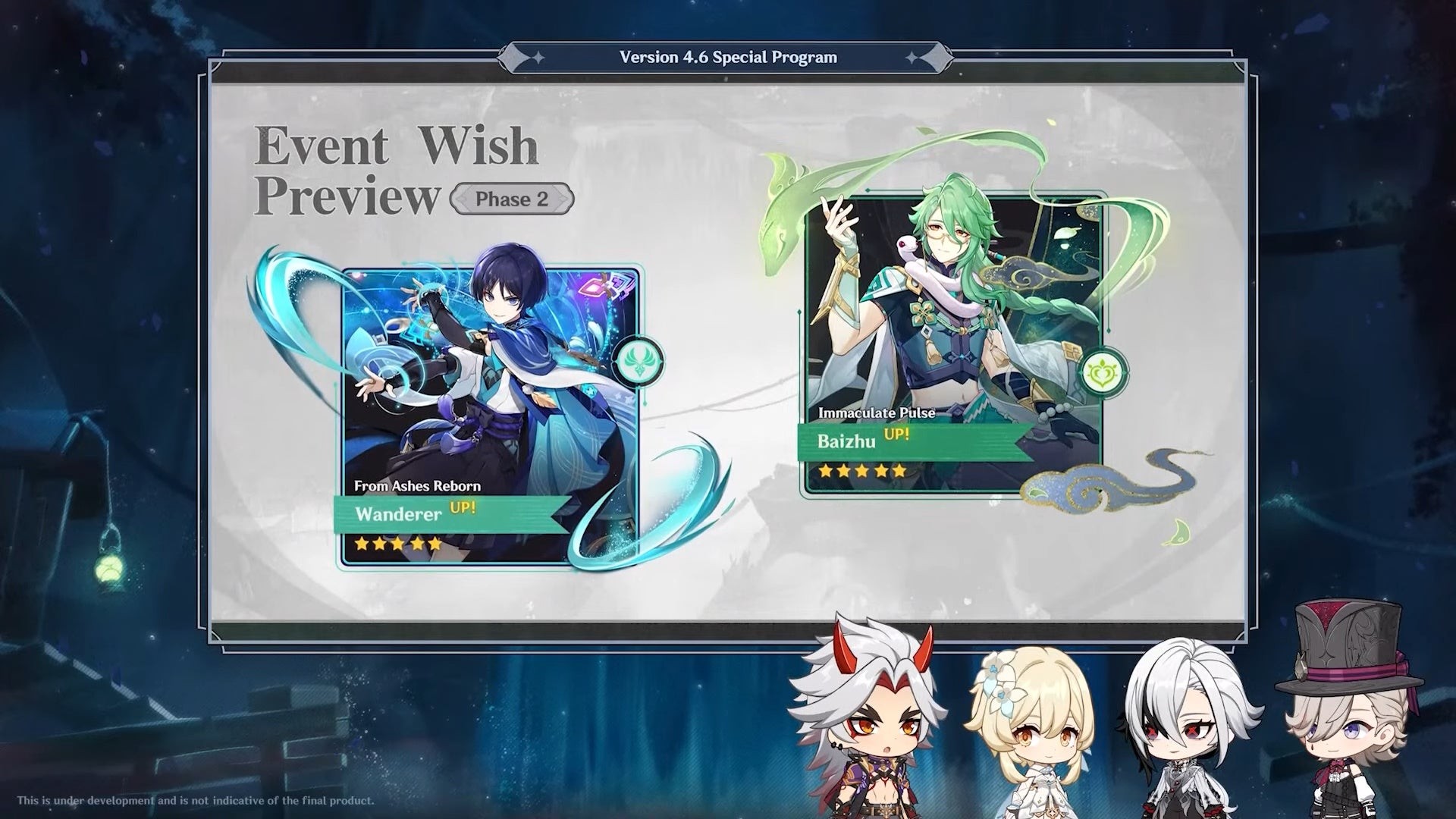 Banner Giai đoạn 2 Genshin Impact 4.6 với Wanderer và Baizhu
