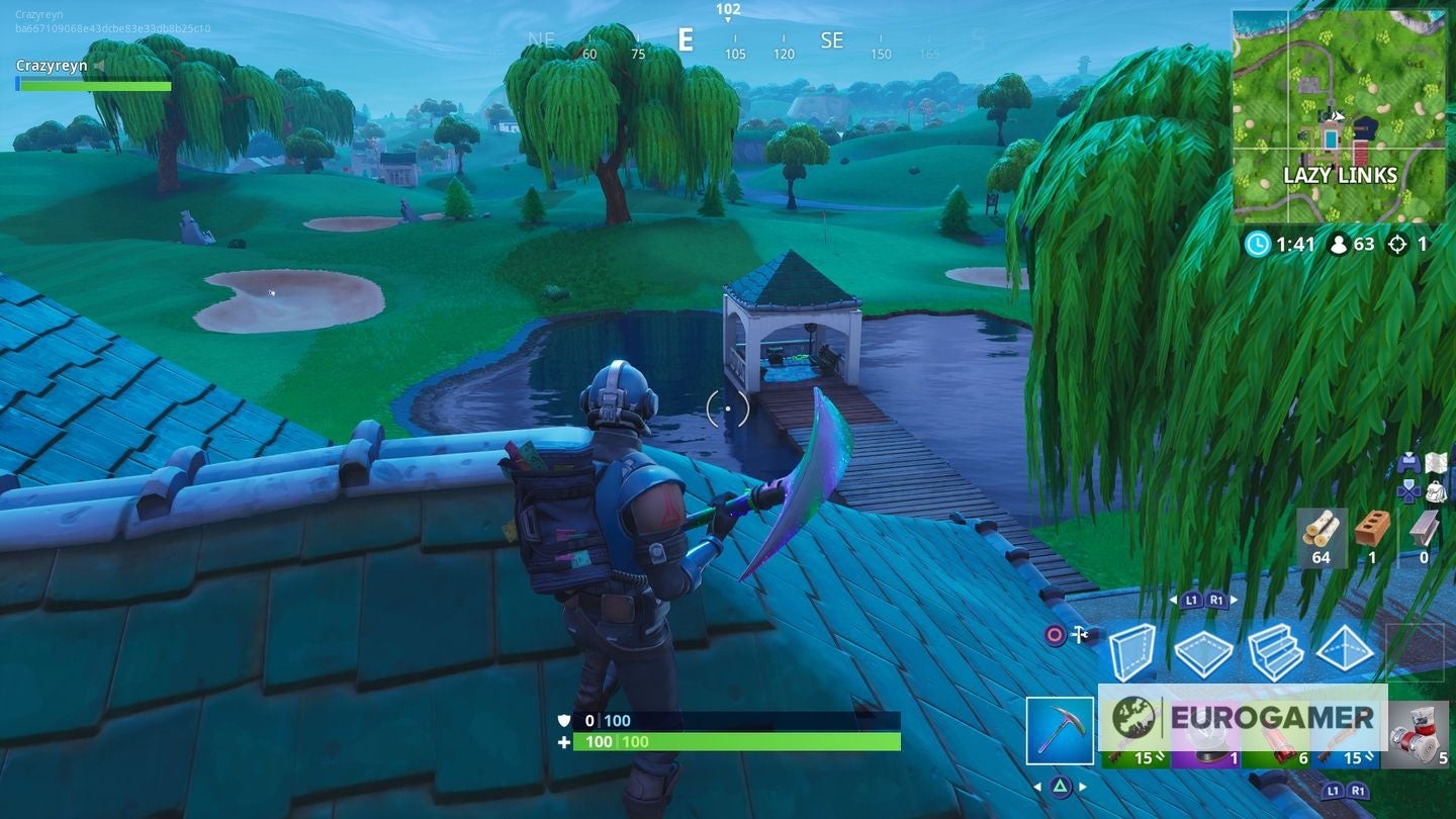 Biển báo cấm nhảy Fortnite trong vọng lâu tại Lazy Links