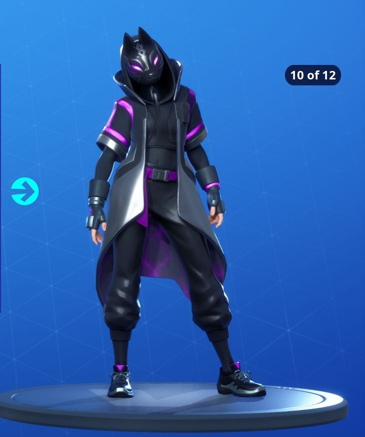 Biến thể skin Catalyst Fortnite Mùa 10 sét đen tím