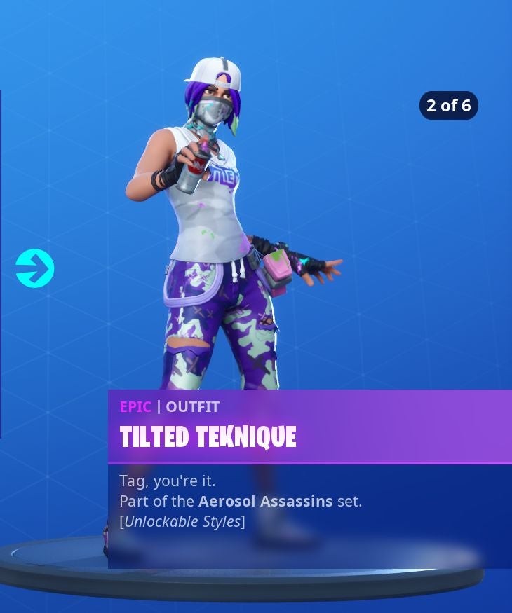 Biến thể skin Titled Teknique Fortnite Mùa 10 mũ trùm đầu