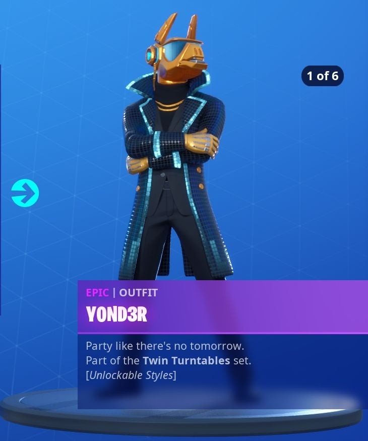 Biến thể skin Yond3r Fortnite Mùa 10 cơ bản