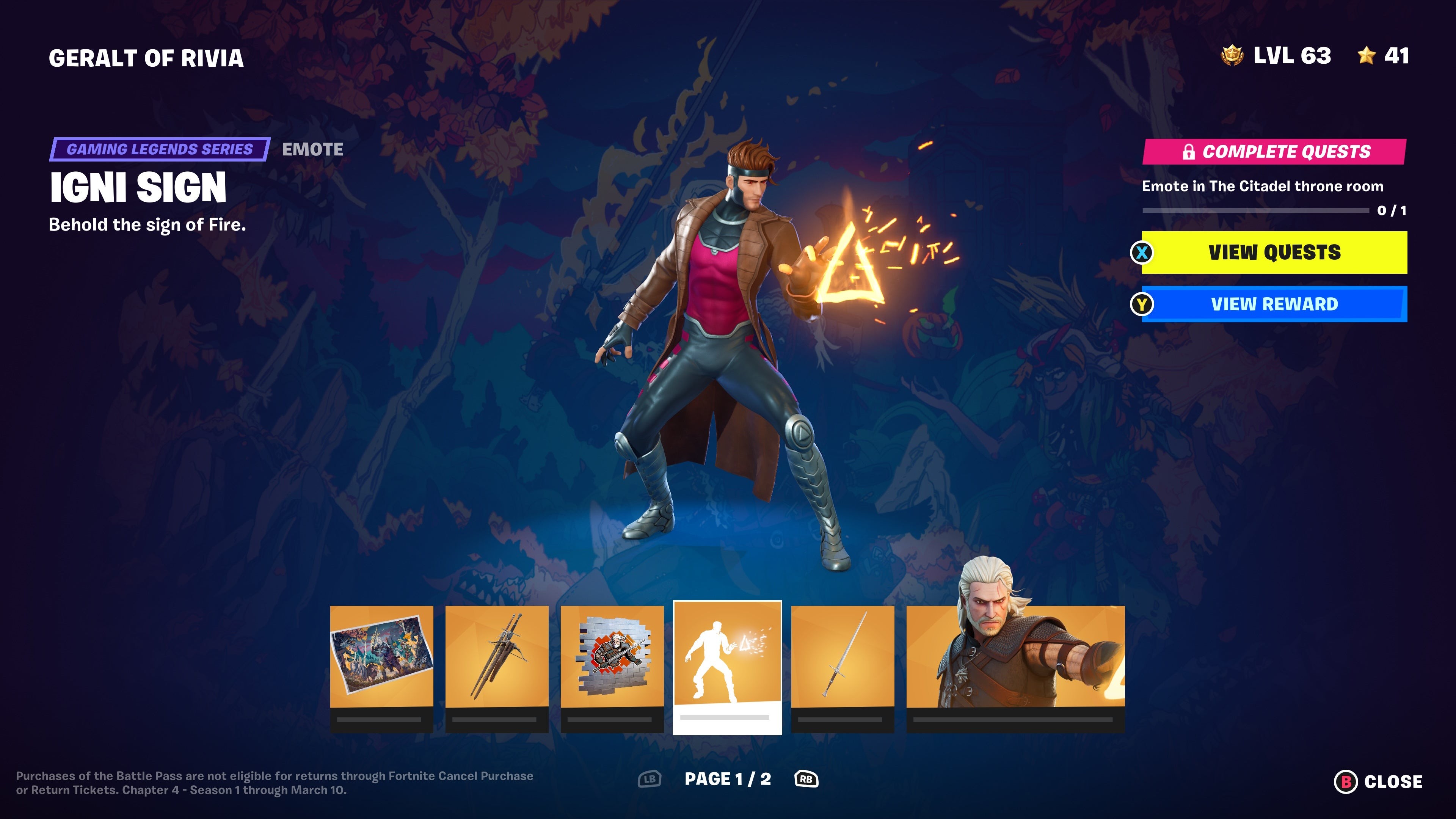 Biểu cảm Igni Sign đặc trưng của Geralt