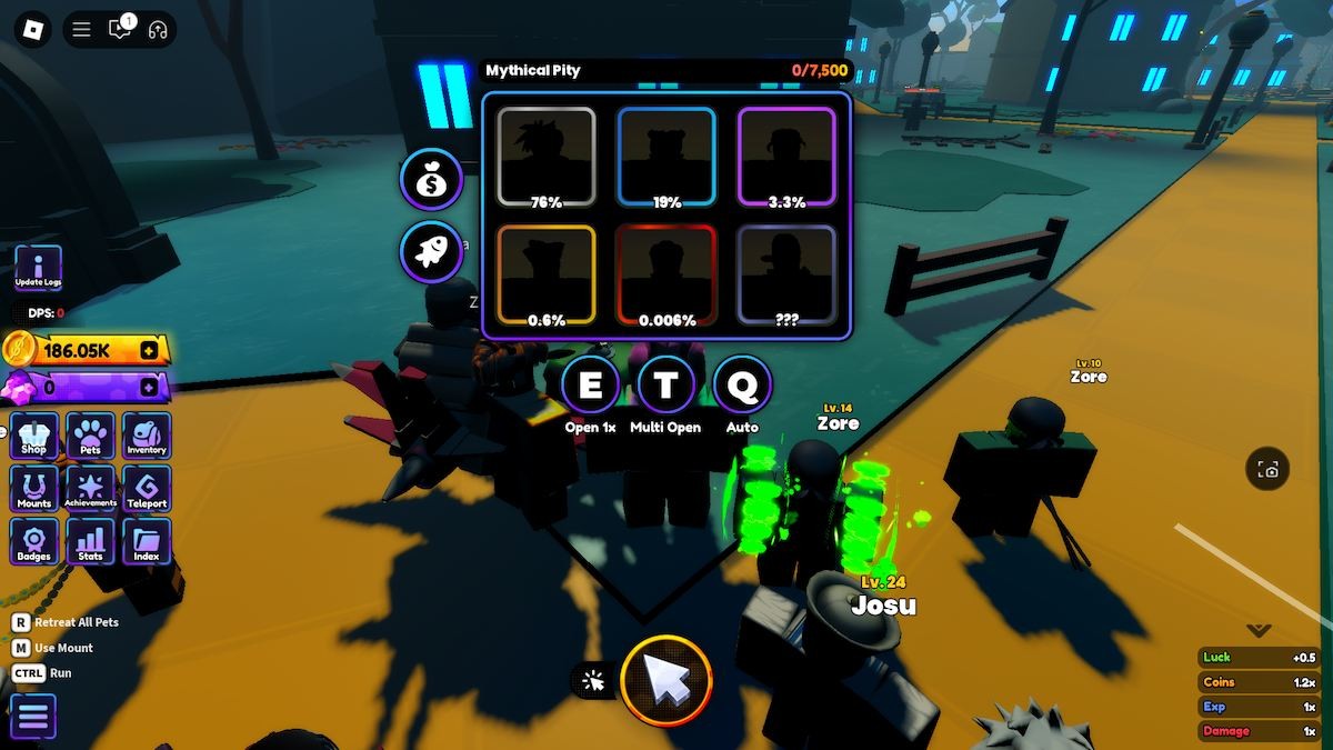 Biểu ngữ pet dùng coin tại Bizarre City trong Anime Shadow trên Roblox.