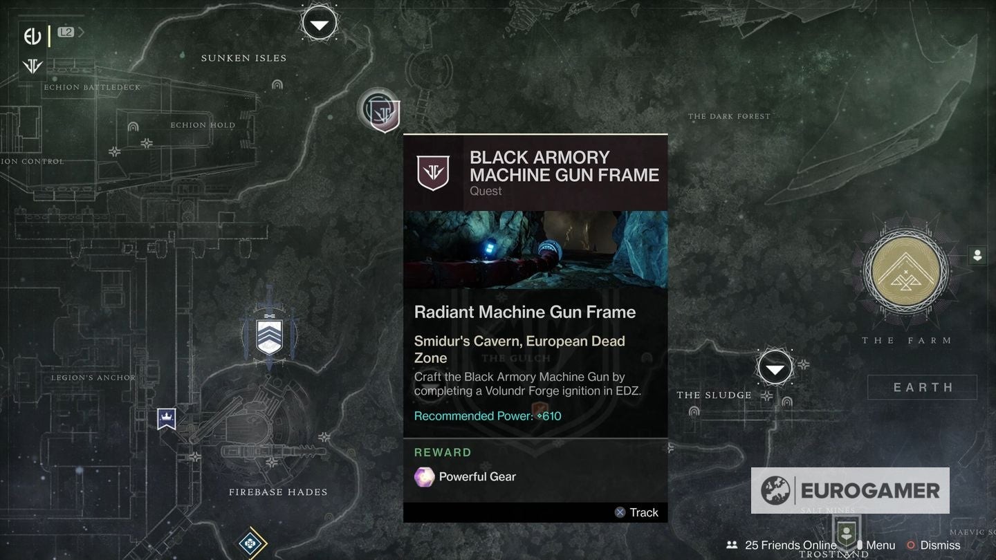 Biểu tượng Lò Rèn Volundr trên bản đồ EDZ và điểm chỉ dẫn