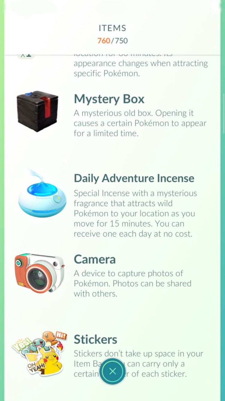 Biểu tượng Nhang Thám Hiểm Hàng Ngày trên màn hình bản đồ Pokémon Go