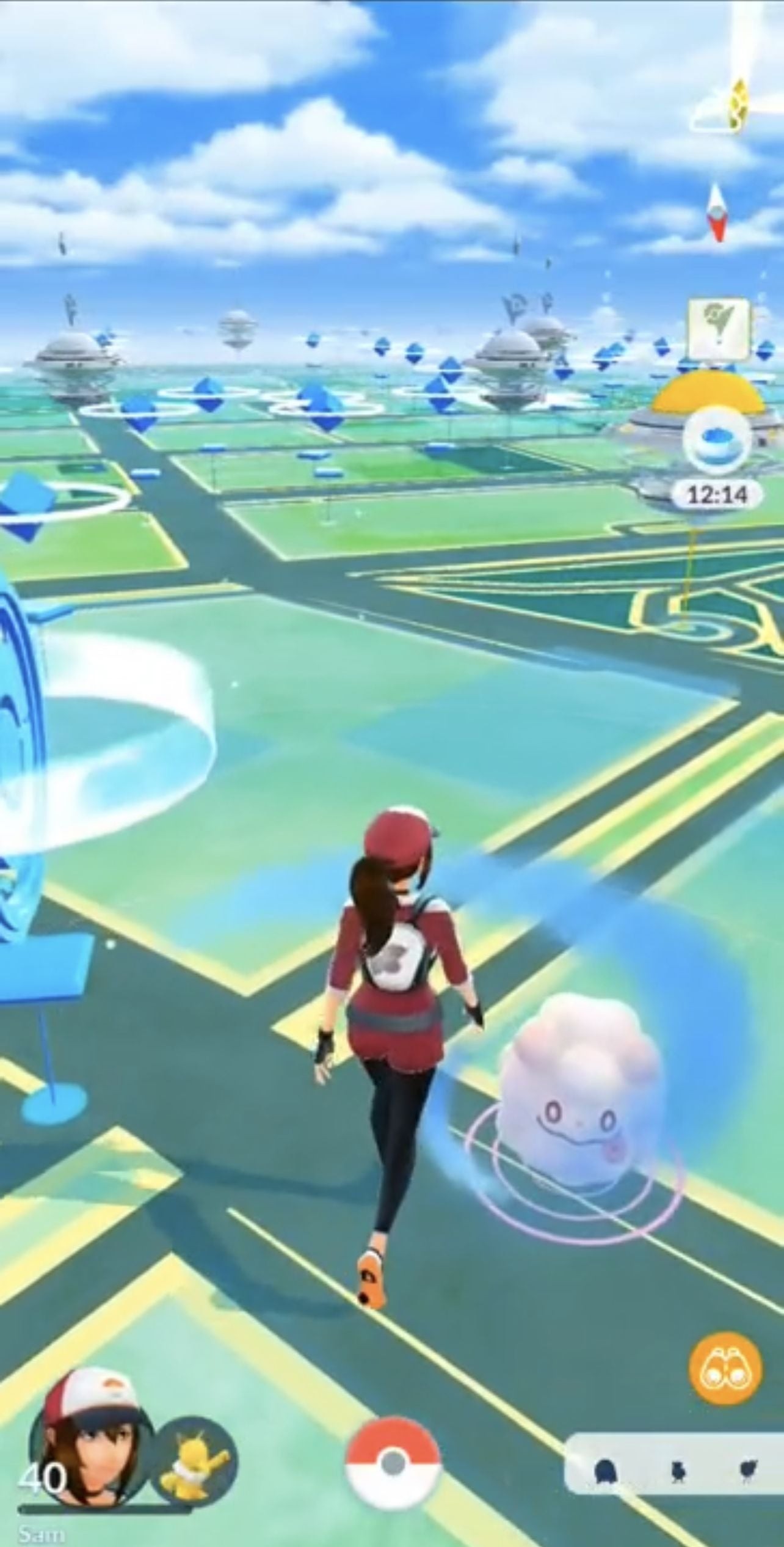 Biểu tượng Nhang Thám Hiểm trên màn hình bắt Pokémon trong Pokémon Go