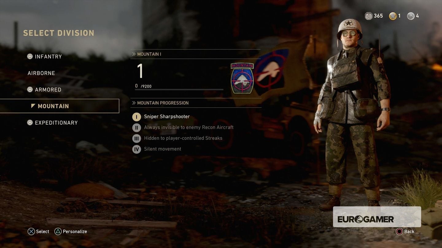 Biểu tượng Sư đoàn Sơn cước Mountain dành cho sniper CoD WW2