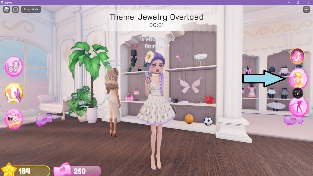 Biểu tượng truy cập giao diện tùy chỉnh toàn bộ trang phục trong Dress to Impress Roblox