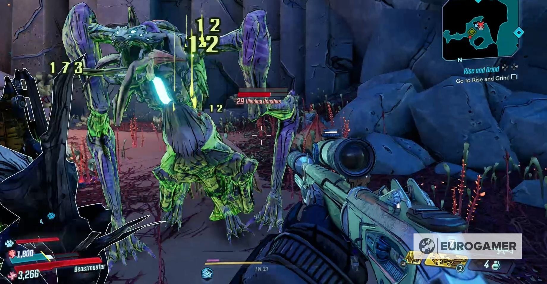 Blinding Banshee tấn công bằng cận chiến và sát thương Ăn mòn - Borderlands 3