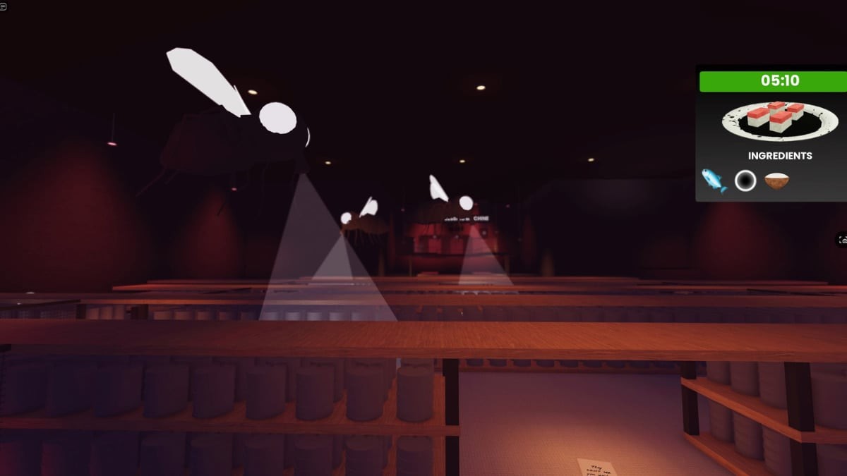 Bộ Ba đang canh giữ Phòng Chế biến trong Roblox Scary Sushi