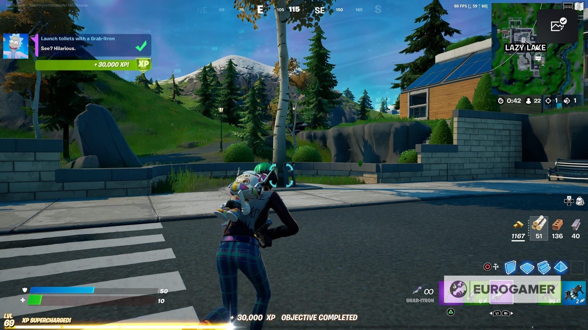 Bồn cầu bị phóng đi trong nhà bằng Grab-itron trong Fortnite