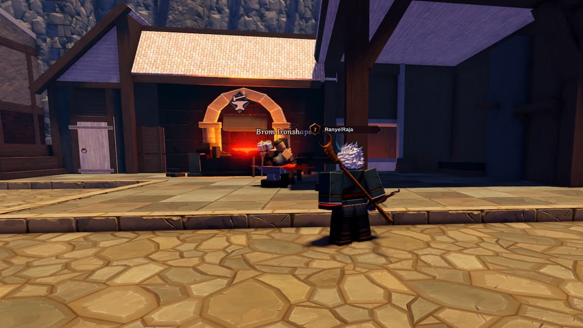 Brom Ironshaper - Thợ rèn giúp chế tạo và mở khóa vật phẩm tại Virdis Town trong Devas of Creation