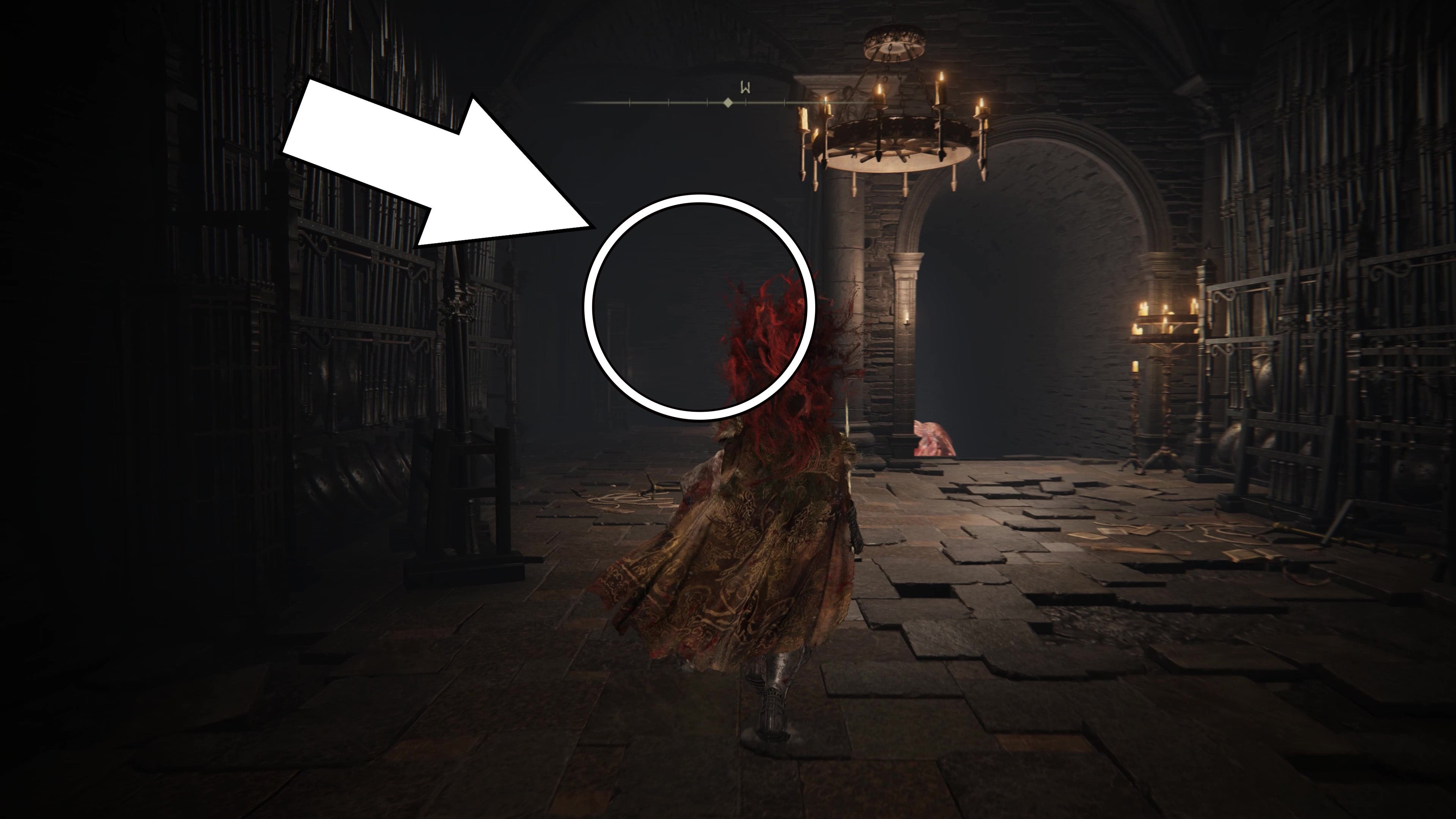 Bức tường ảo ảnh trong Shadow Keep che giấu Sách Công Thức Tu Sĩ Chiến Trường 4 trong Elden Ring Shadow of the Erdtree