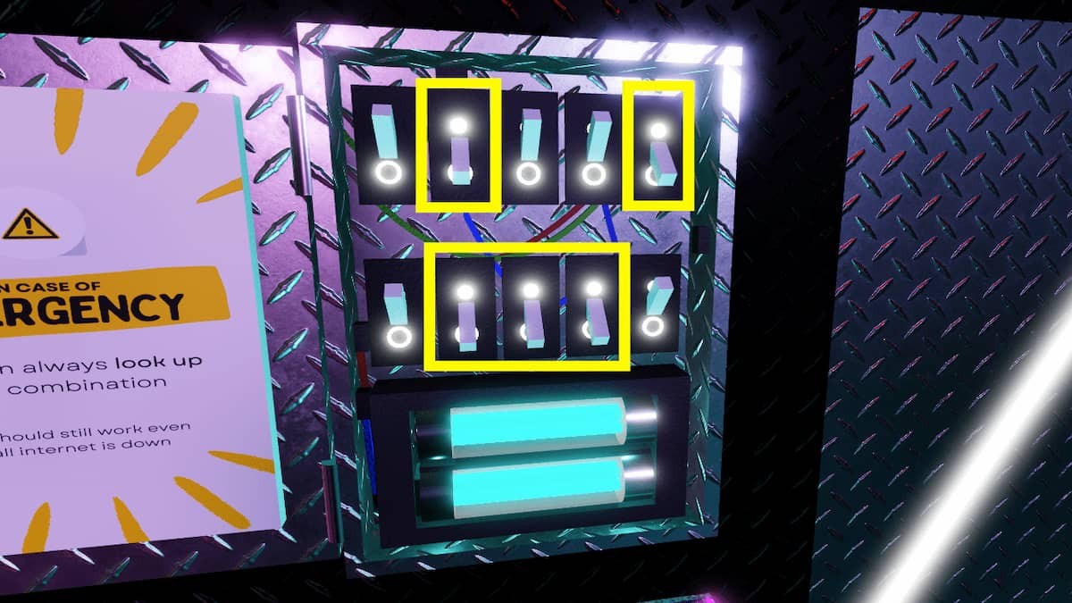 Các công tắc cầu chì đã được bật đúng trong Terminal Escape Room