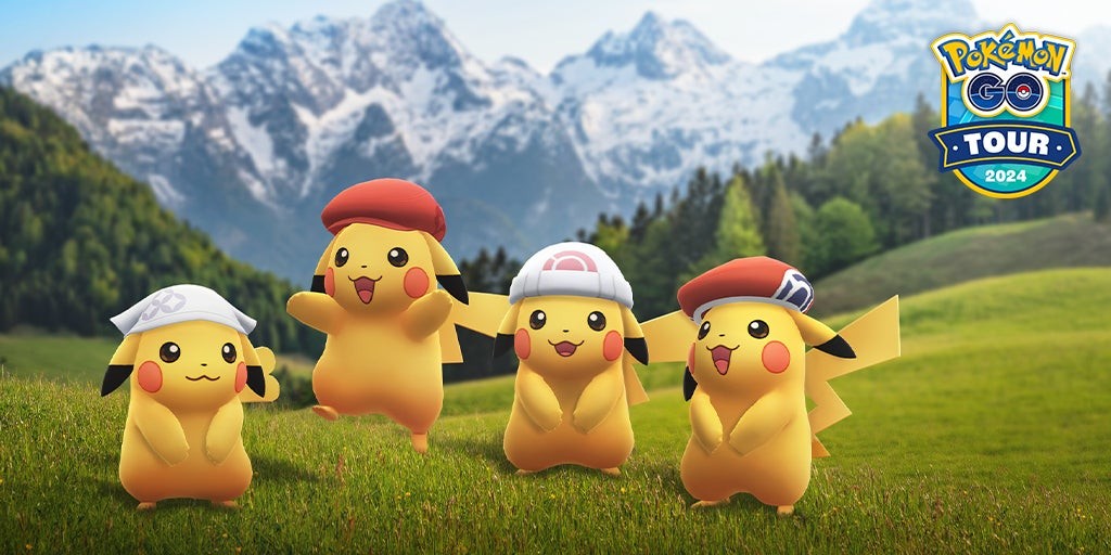 Các dạng Pikachu đội mũ đặc biệt trong sự kiện Pokémon Go Tour Sinnoh Global với tỷ lệ Shiny tăng