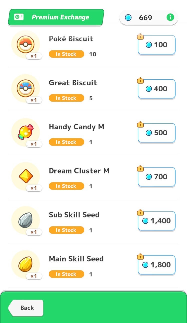 Các loại Kẹo Tiện Lợi S M L trong Pokémon Sleep dùng để tăng EXP