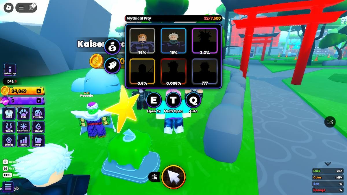 Các pet có thể nhận từ Coin Star tại Kaisen Academy trong Anime Shadow.