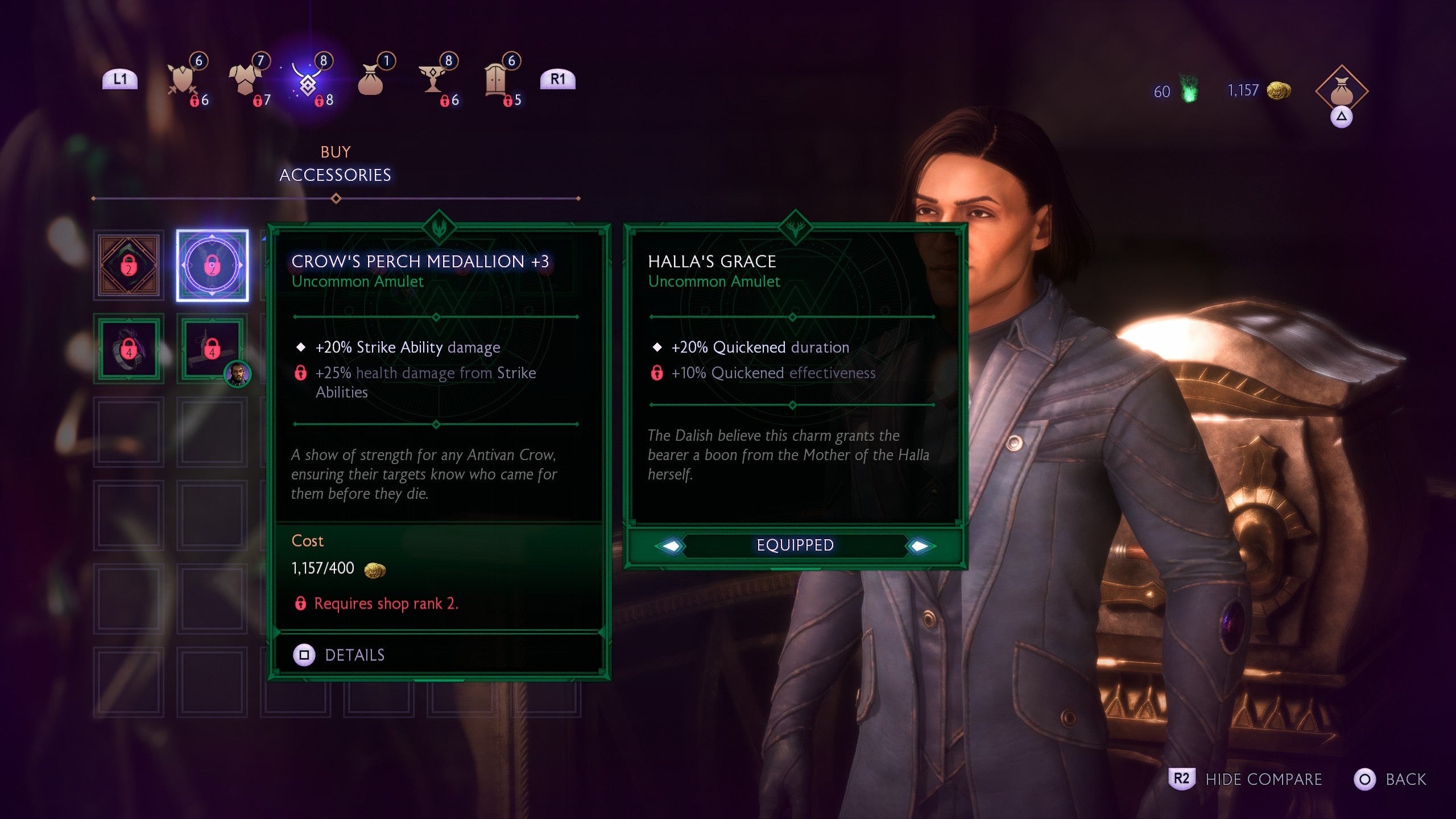 Các phụ kiện như nhẫn, dây chuyền, thắt lưng cho Mage trong Dragon Age: The Veilguard