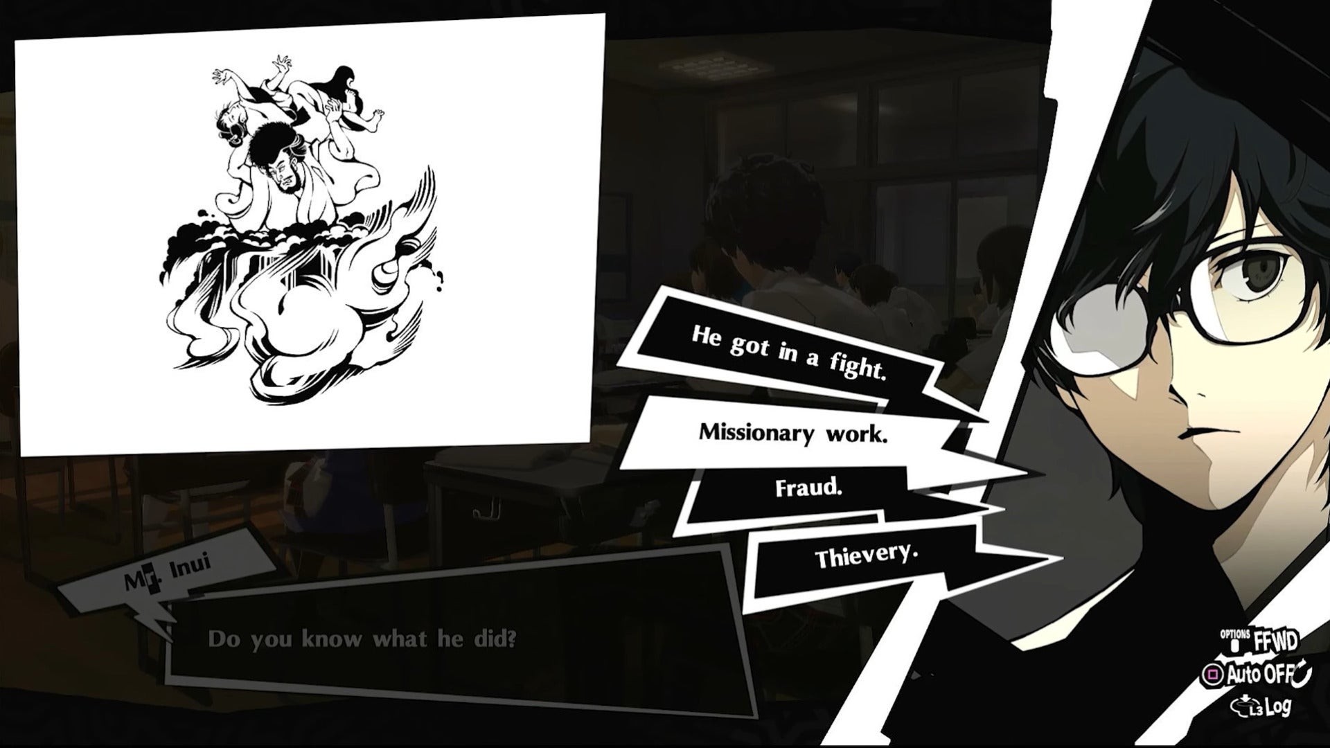 Câu hỏi về góc trong kỳ thi tháng 7 của Persona 5 Royal