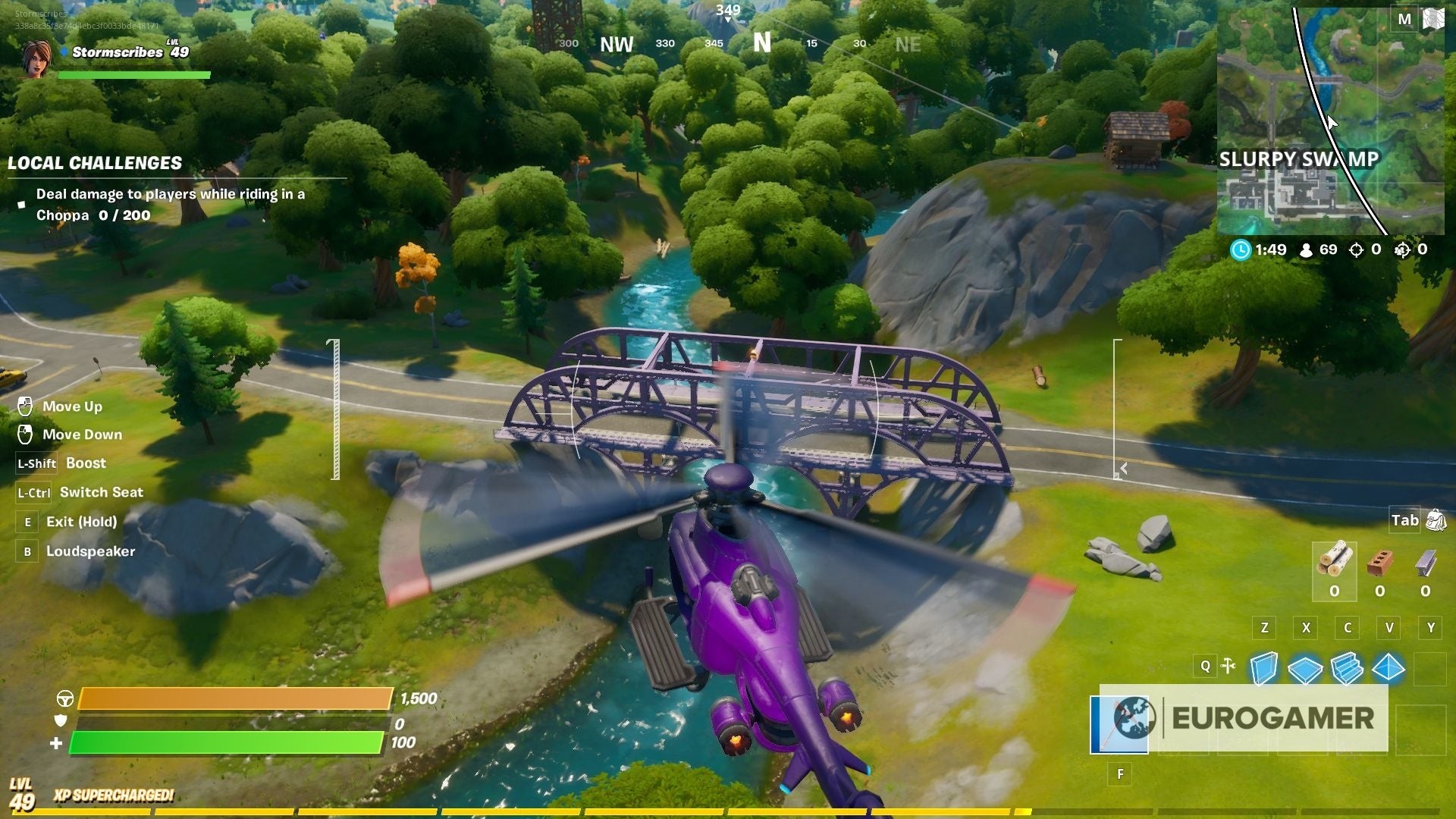 Cây cầu thép màu Tím ở Fortnite